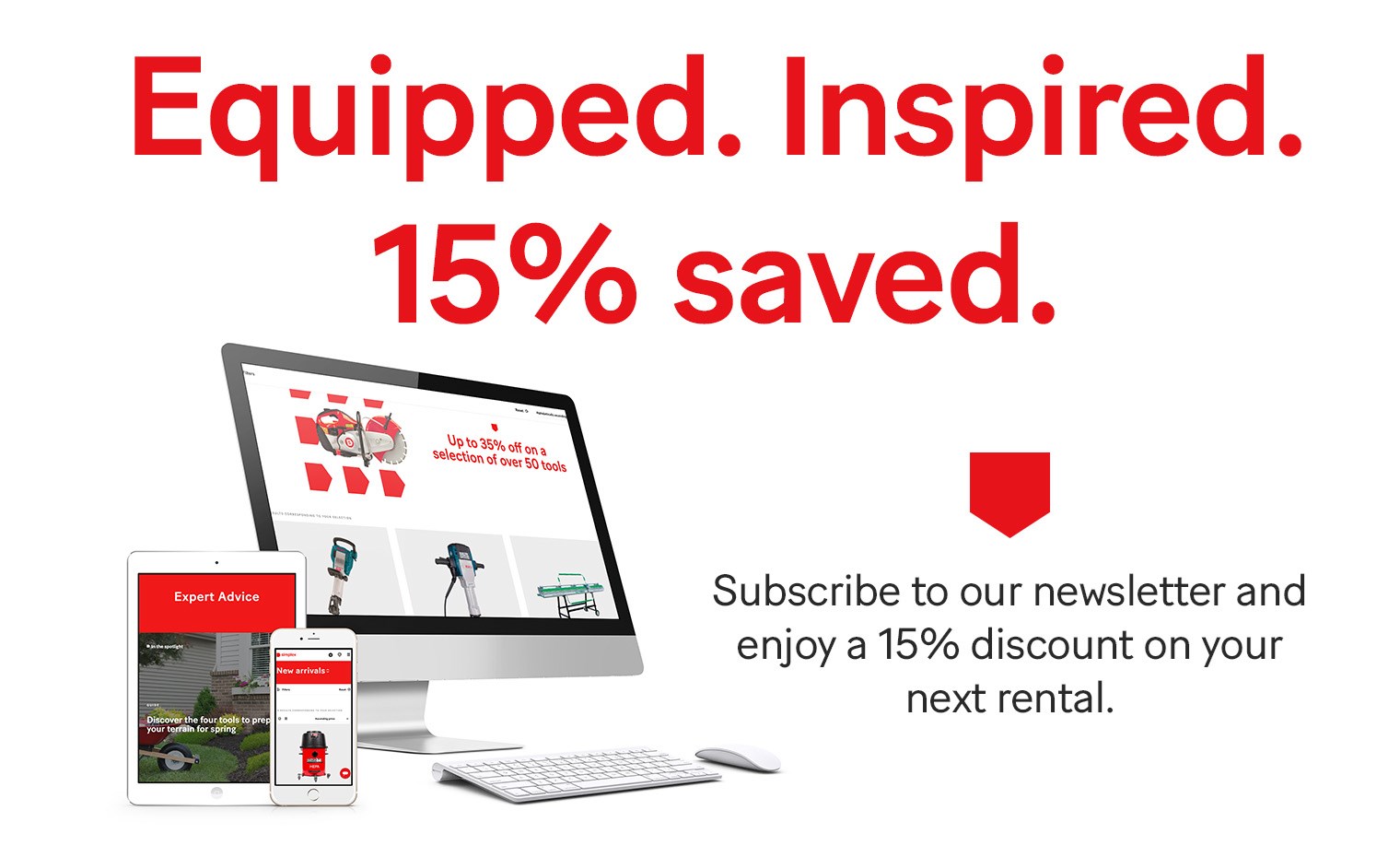 Promotional visual – 15% off when you subscribe to the Simplex newsletter